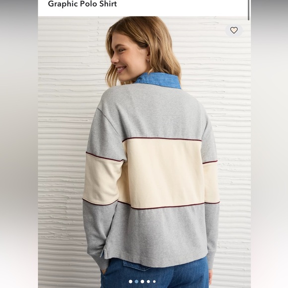 American Eagle‎ Oversized Destination Polo Shirt Women’s Size: Medium - Picture 3 of 6